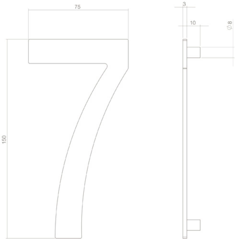 Huisnummer 7 Numbra zwart Intersteel 8714186400760