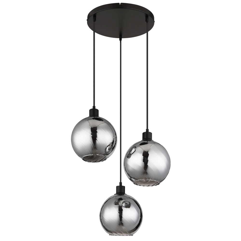 Design hanglamp Ulf 3-lichts zwart Globo 9007371533701