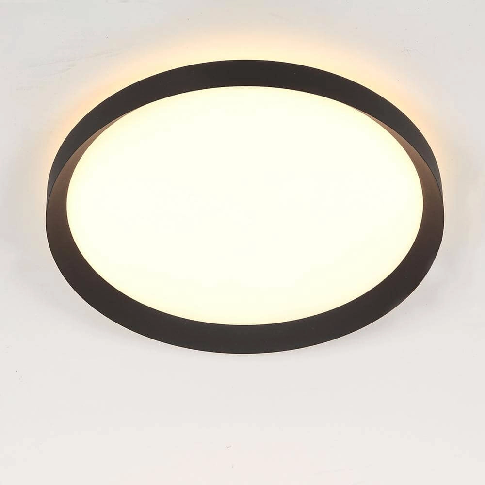 Strakke plafondlamp Flady zwart Ø 40cm Steinhauer 8712746171846