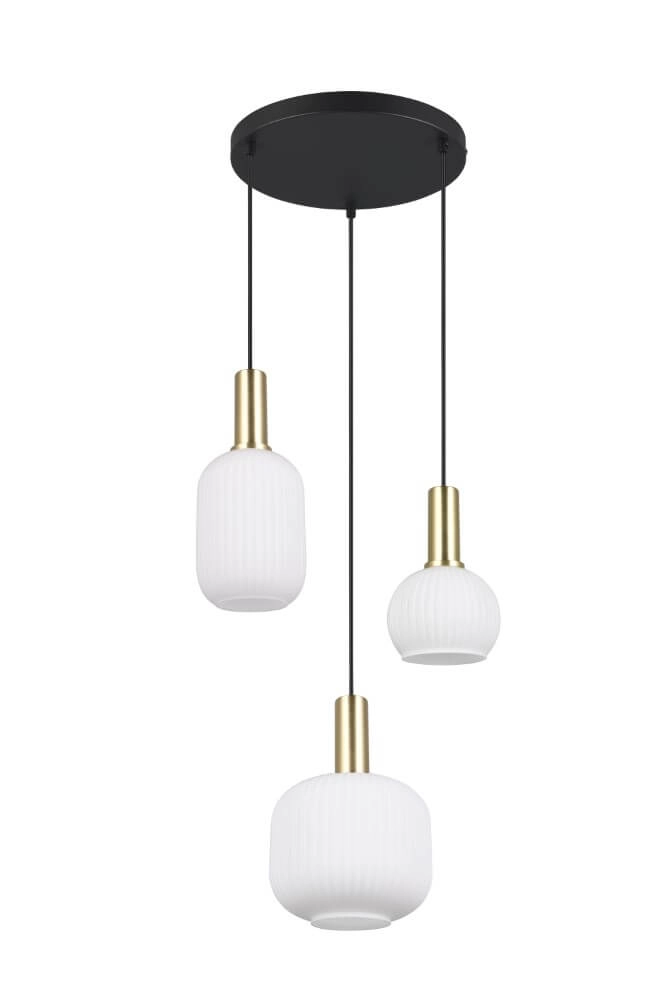 Eetkamer hanglamp Diva 3-lichts - wit glas Trio 4017807614503