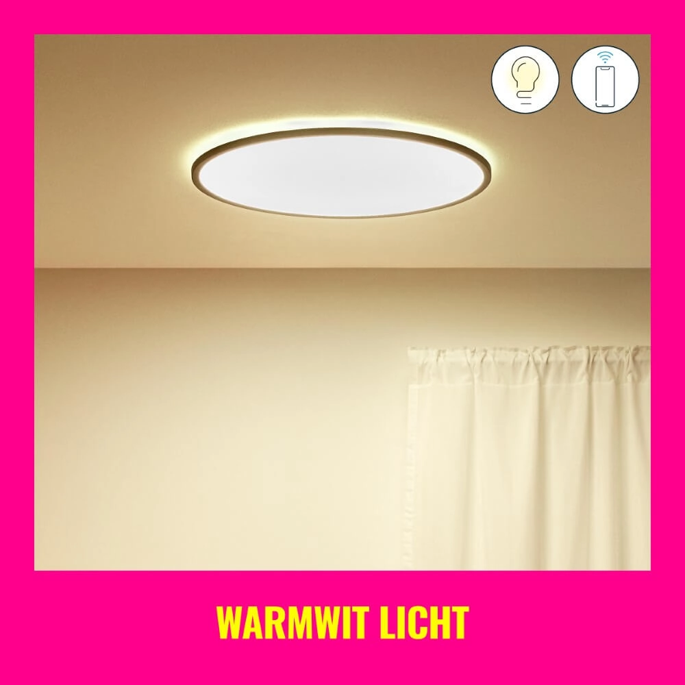 Slimme plafonnière SuperSlim Ø 55cm - zwart WiZ 8720169071018