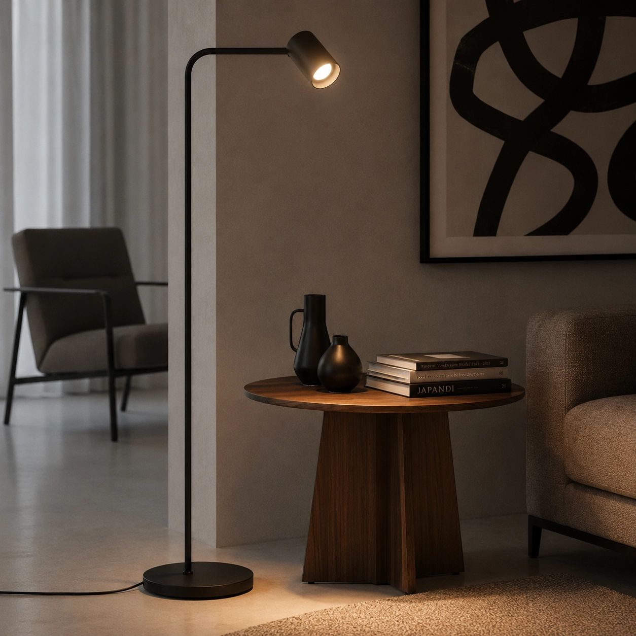 Leeslamp Megano zwart enkel