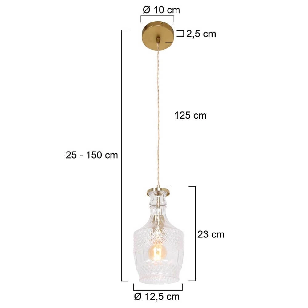 Klassieke hanglamp Grazioglass Ø 12,5cm Steinhauer 8712746166330
