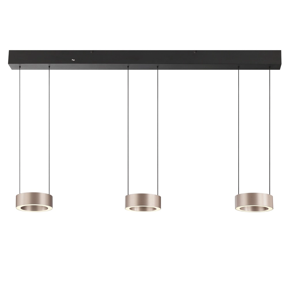 Design hanglamp Axion 3-lichts zwart met bruin Brilliant 4004353477195
