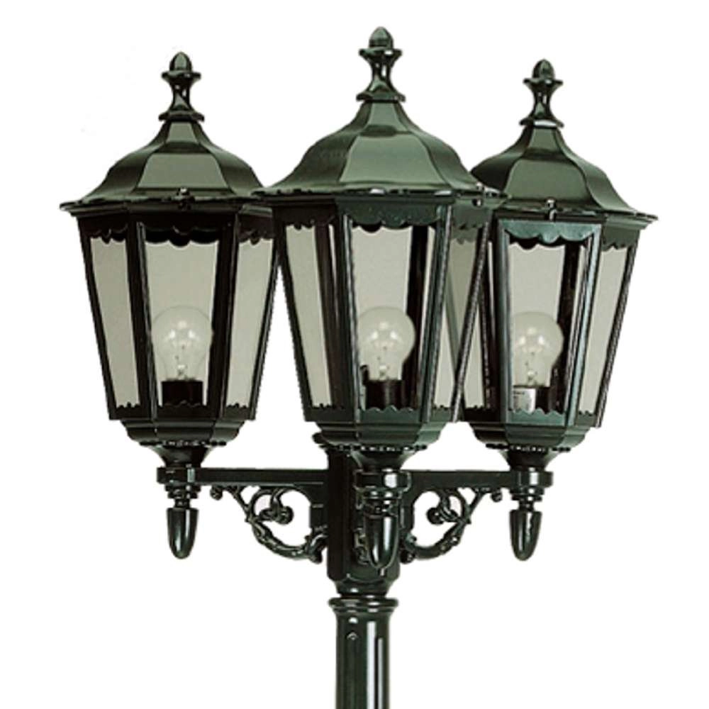 Klassieke tuinlamp Ancona 3-lichts - zwart KS verlichting 8714732723343