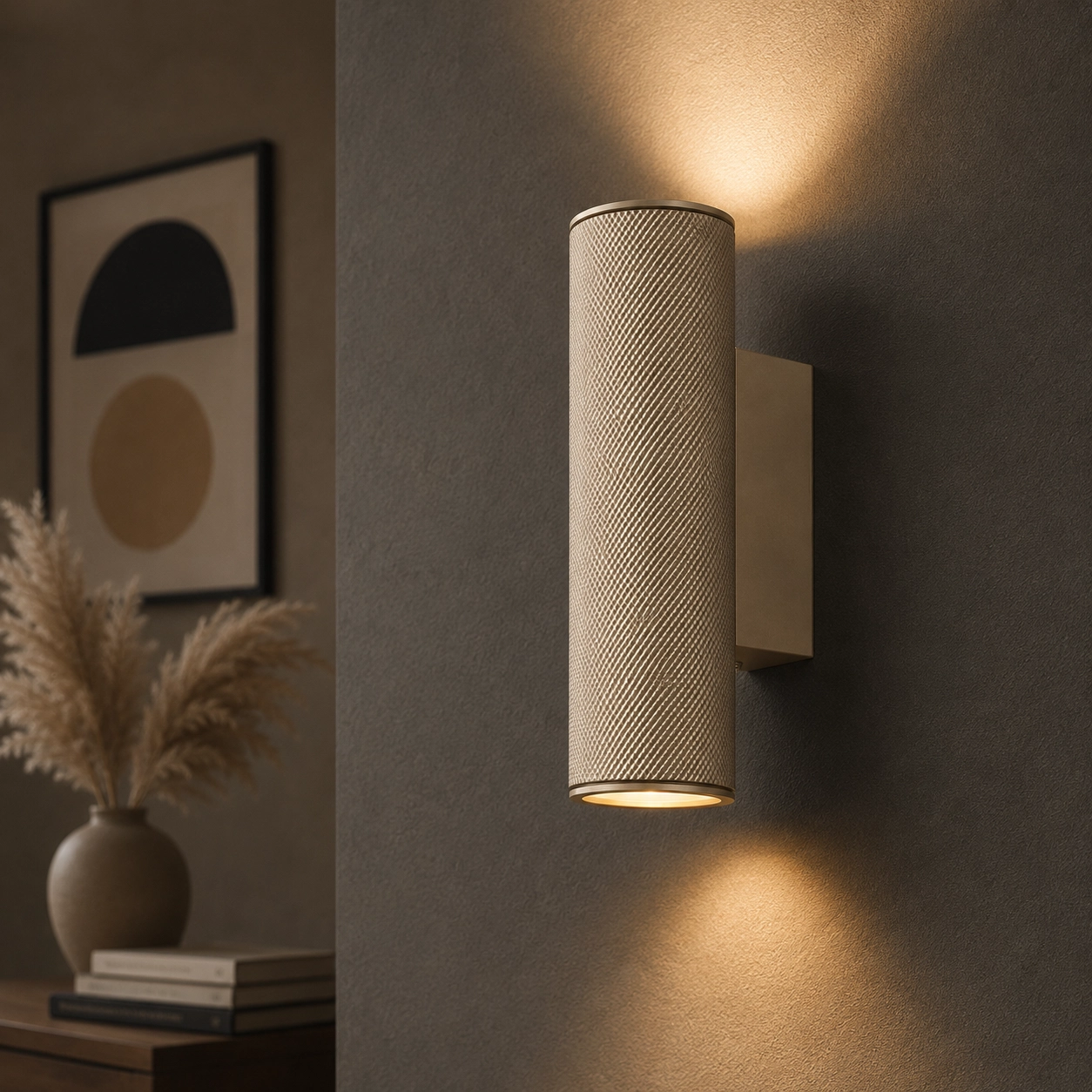 Wandspot structuur Rocco Champagne met zwart