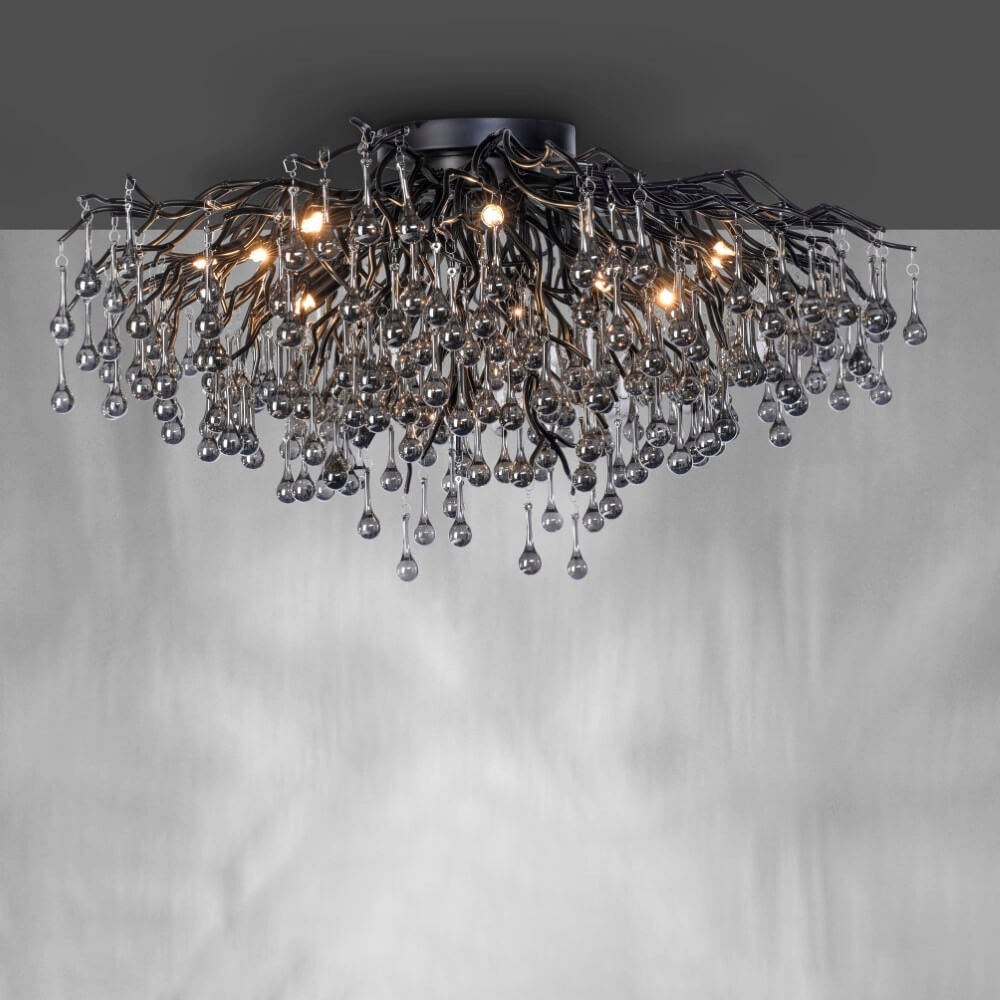 Kroonluchter Icicle zwart 100cm Paul Neuhaus 4012248377581