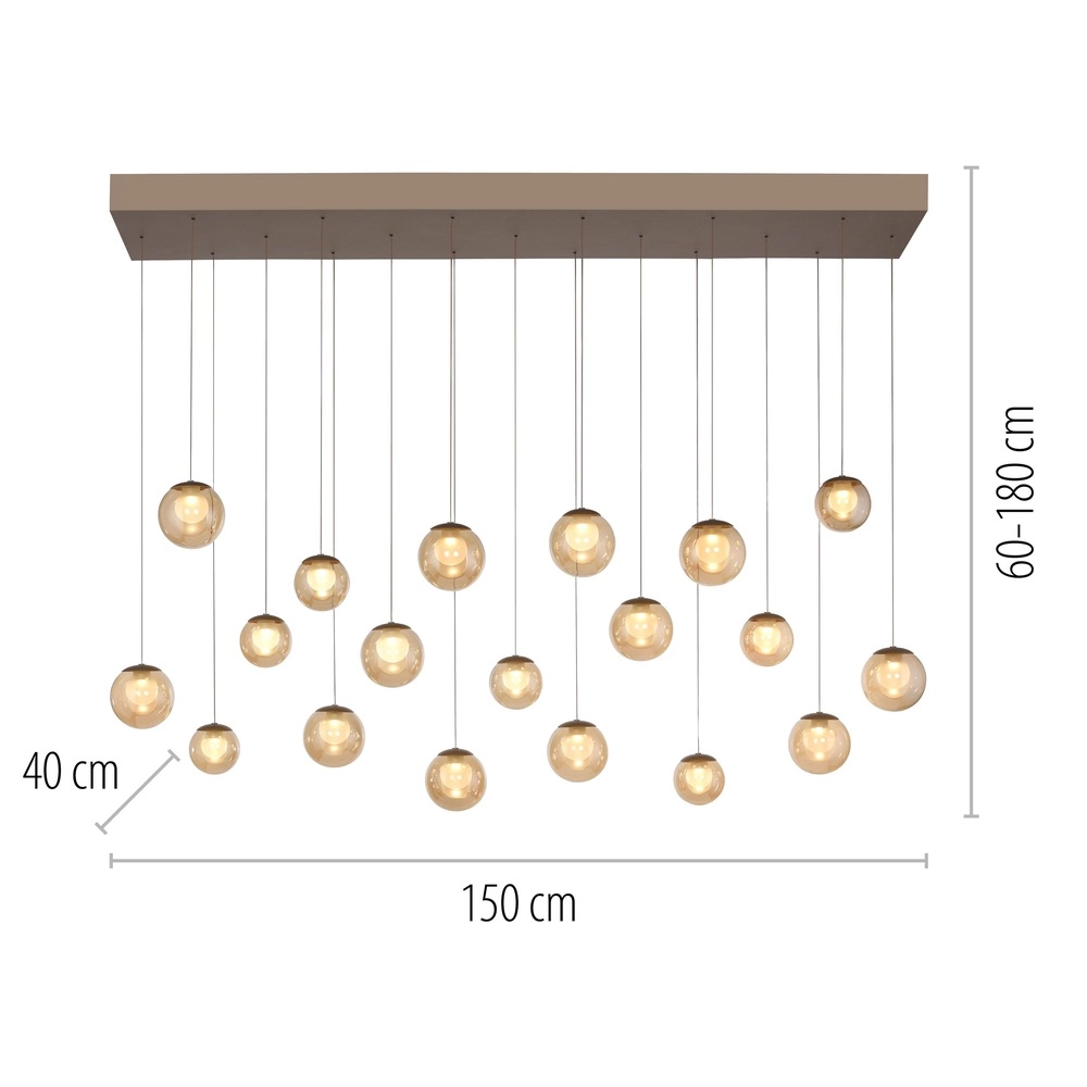 19-lichts hanglamp Pure Popup bronce Paul Neuhaus 4012248396704