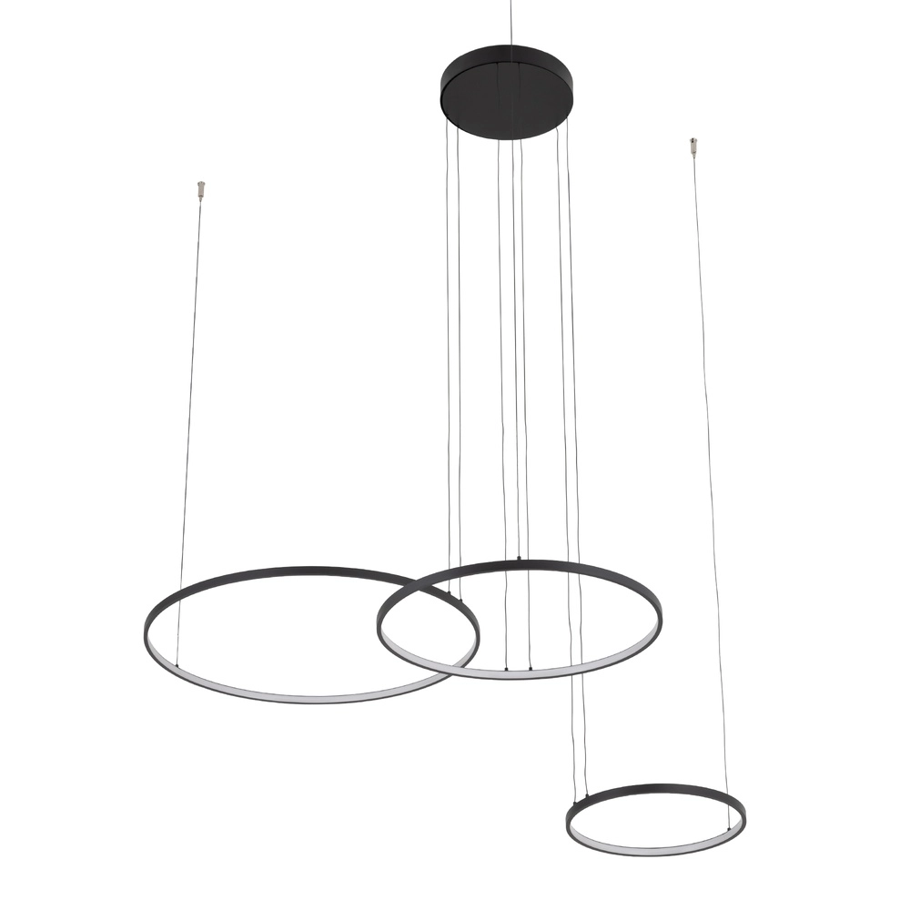 Design hanglamp Circolo Led 3 ringen zwart Lyora 5903139116480