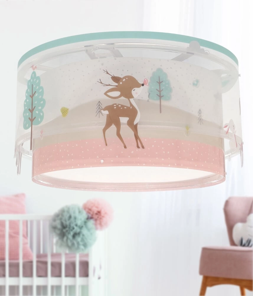 Kinderkamer plafondlamp Loving Deer roze Dalber 8420406003252