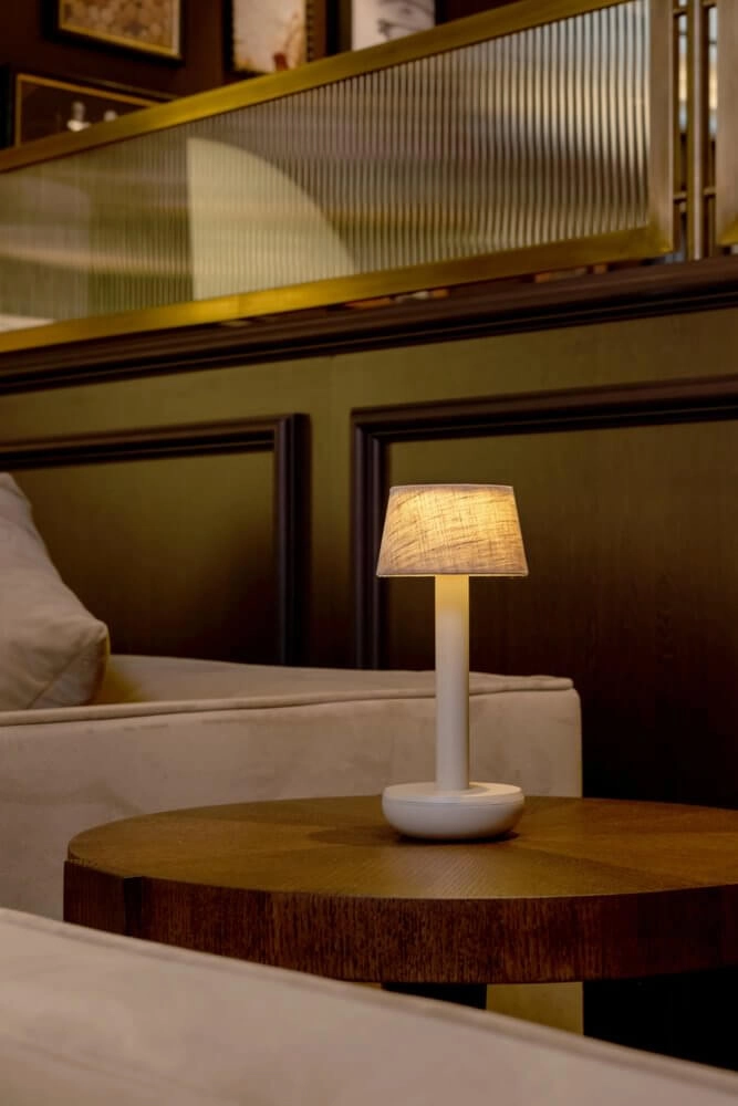 Oplaadbare tafellamp Two Beige linnen Humble 7446023312363