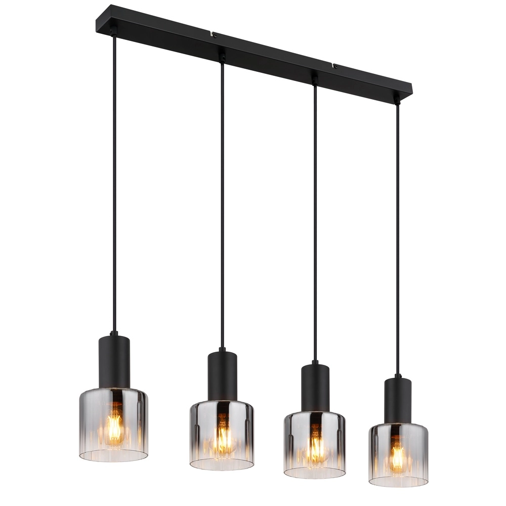 Design hanglamp Jack 4-lichts zwart