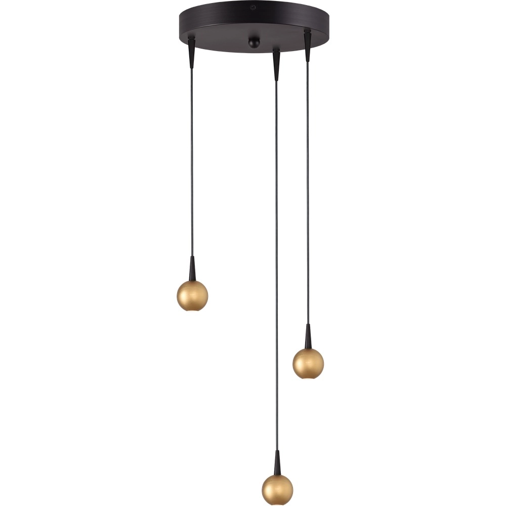 3-lichts hanglamp Talana zwart met goud Ø 17cm DTW