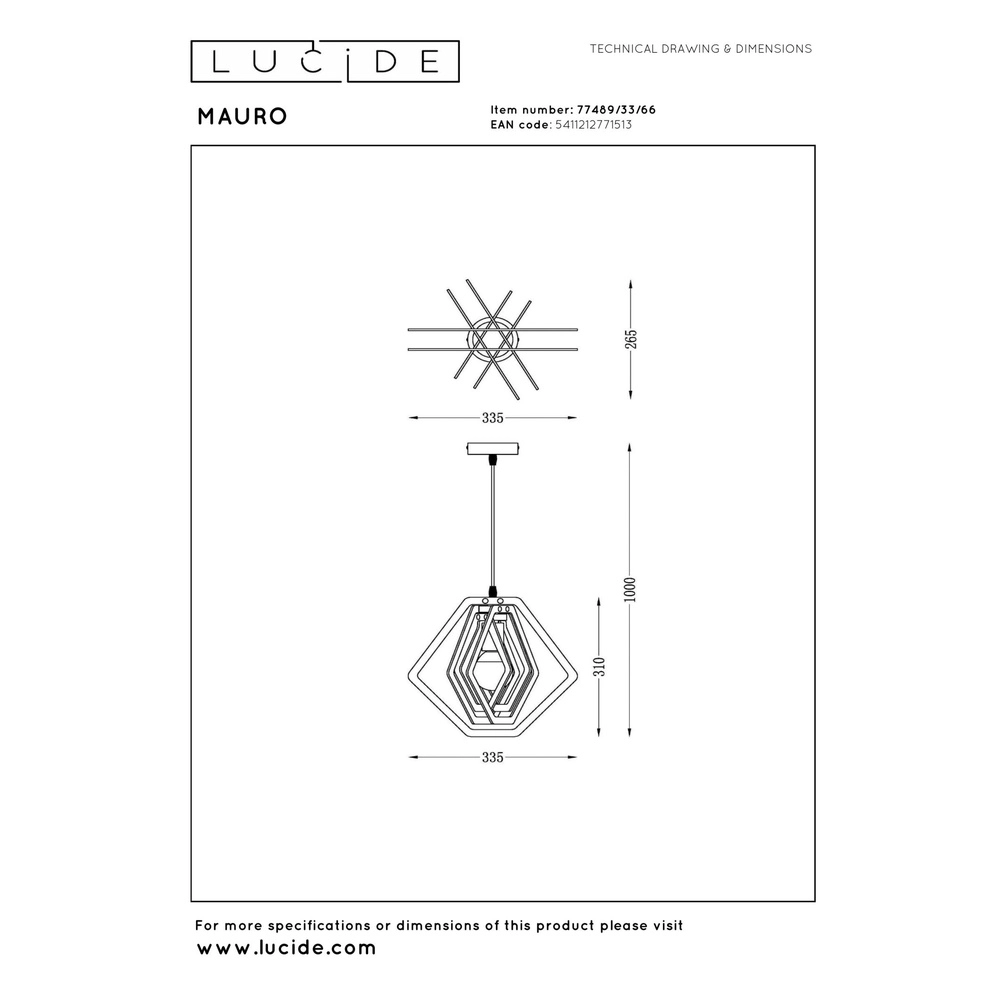 Hanglamp voor kinderkamer Mauro roze design Lucide 5411212771513