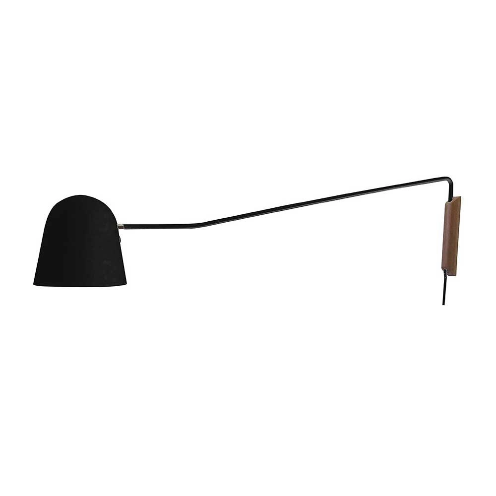 Strakke leeslamp Sensa zwart met hout
