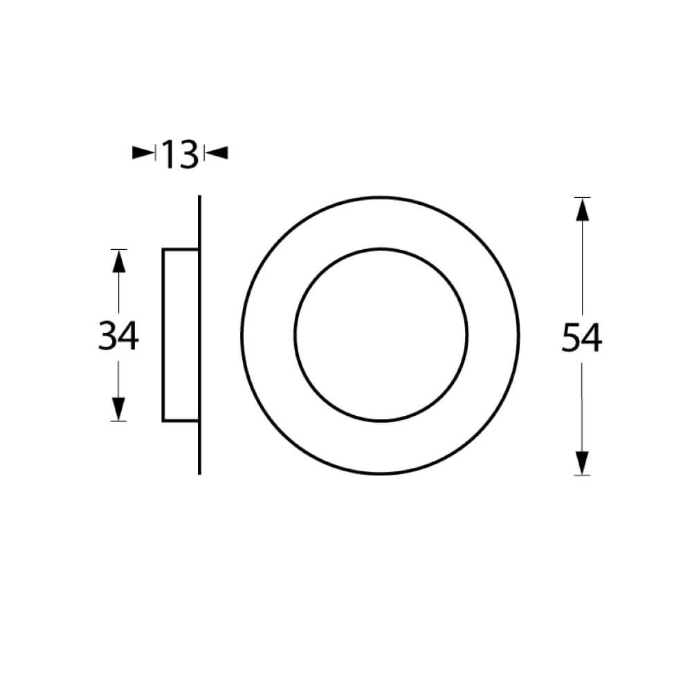 Schuifdeurkom rond Alvro RVS Ø3,4cm Intersteel 8714186075289