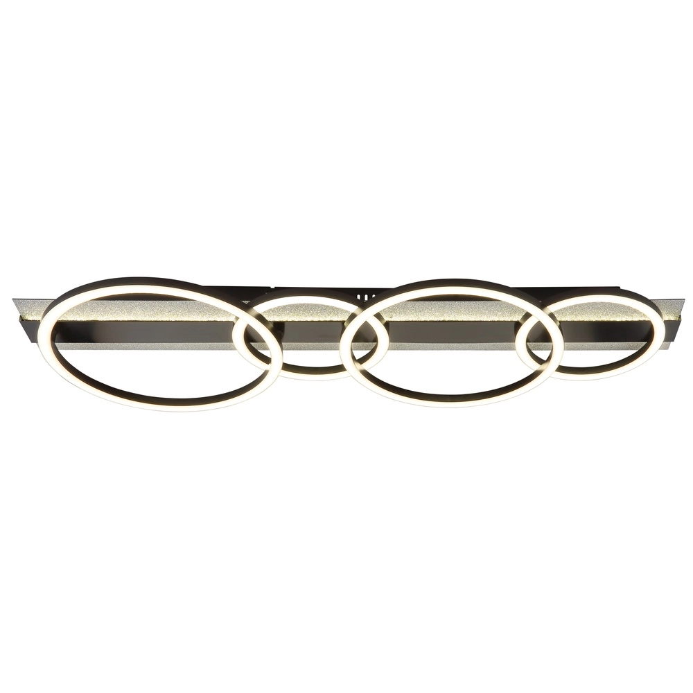 Zwarte plafondlamp Norberto 4 ringen Globo 9007371575831