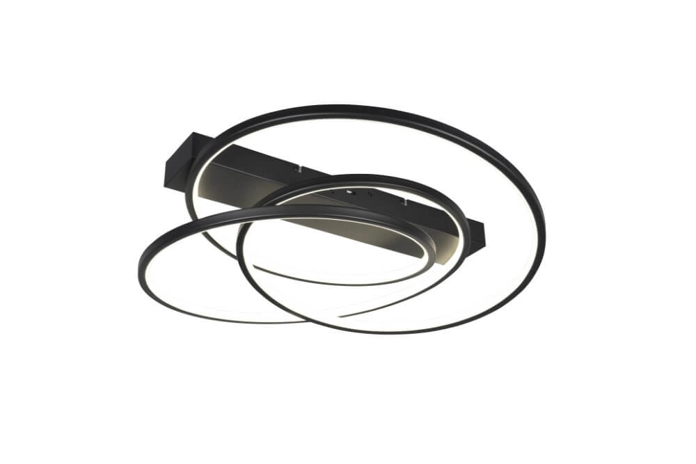 Slaapkamer plafondlamp Darvin zwart - 65cm Trio 4017807616088