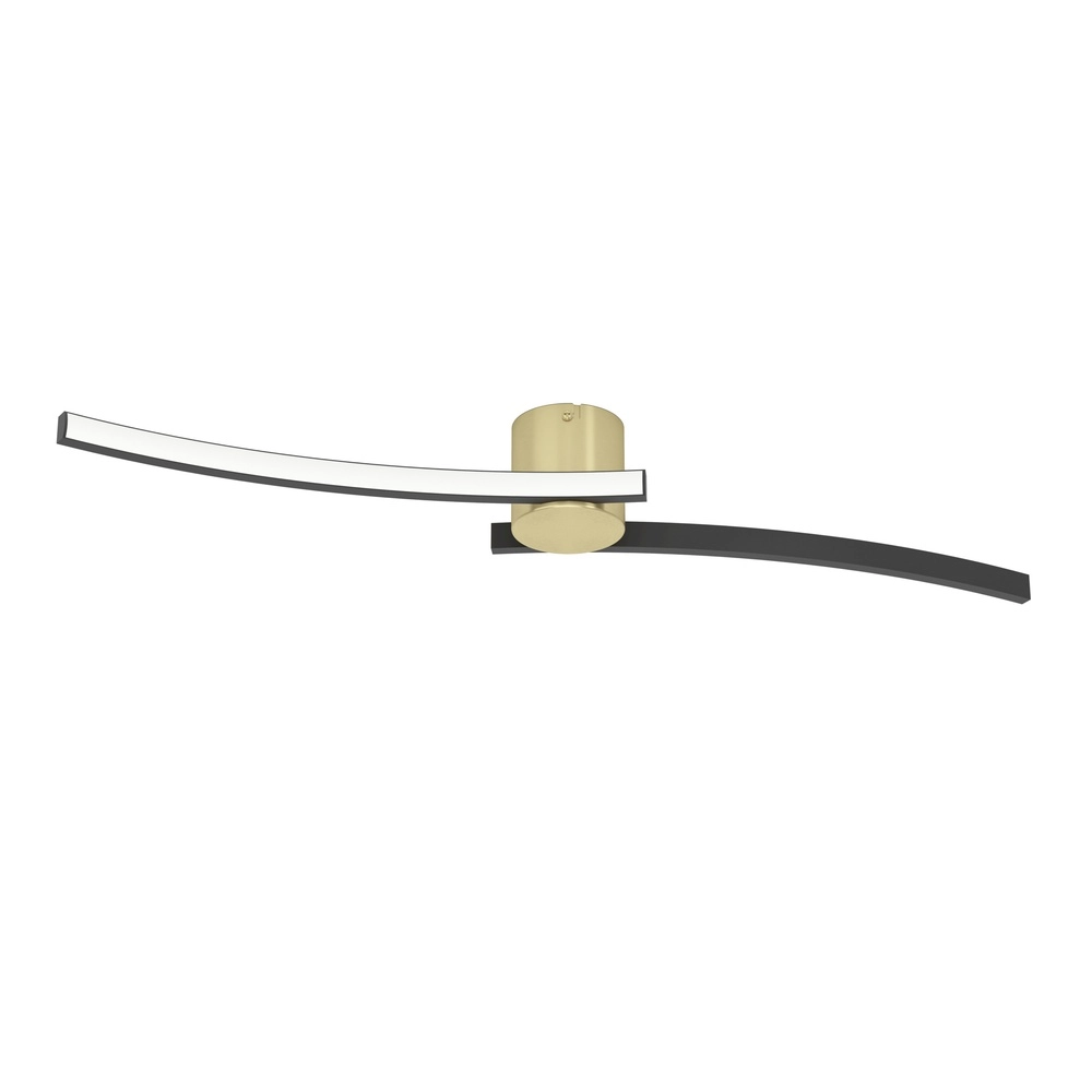 Slanke led plafondlamp Aieta 72cm - zwart met goud