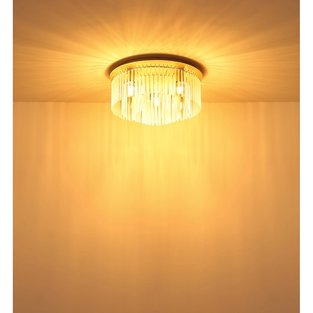 Plafondlamp Gorley zand bruin met glas Ø 50cm Globo 9007371578719