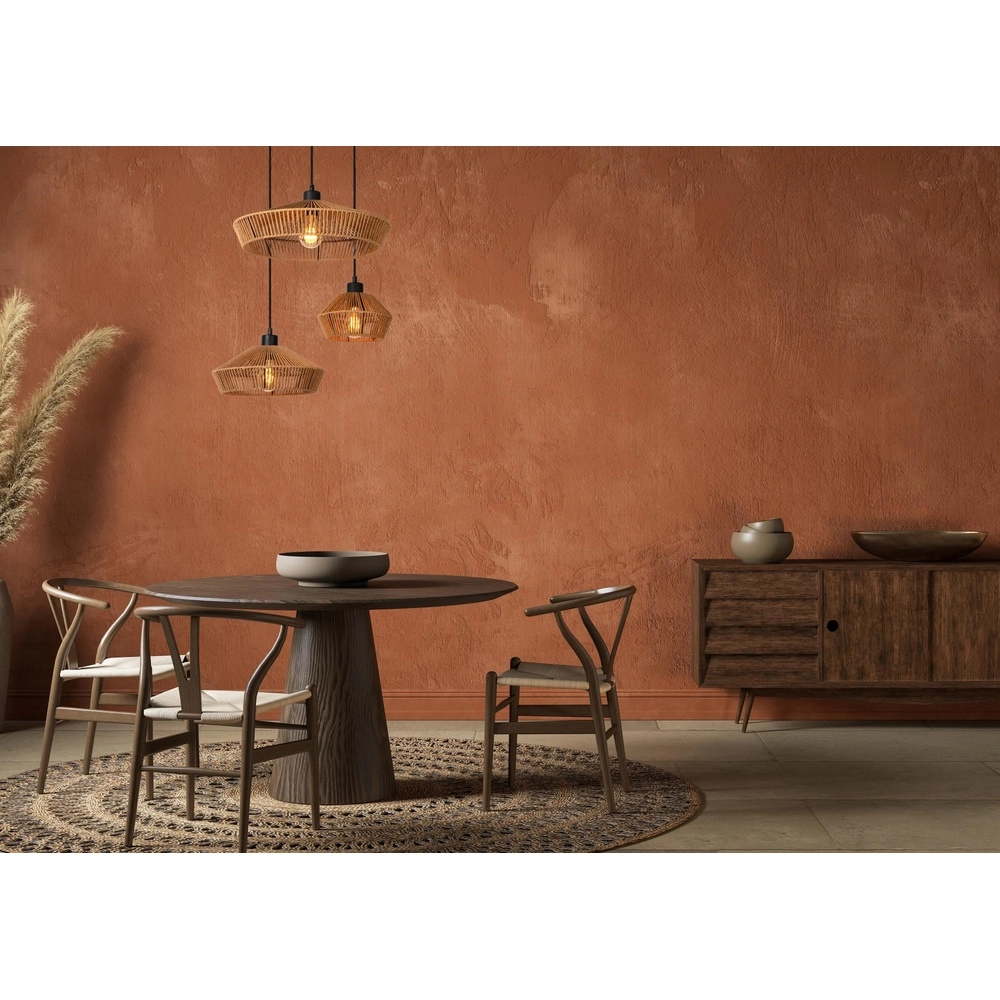 Hanglamp Yunkai Ø 60cm zwart met rotan Lucide 5411212105714