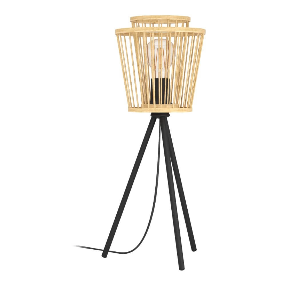 Houten tafellamp Hykeham 57cm hoog