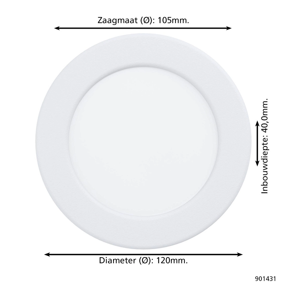 IP44 inbouw lamp Fueva 6-Z Zigbee - wit - Ø 12cm Eglo 9008606331000