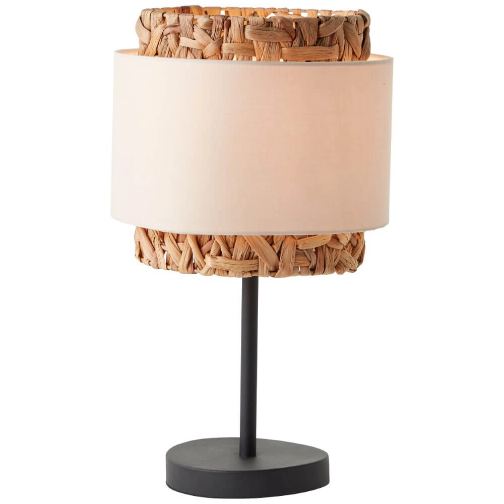 Tafellamp Waterlilly rotan met witte stof
