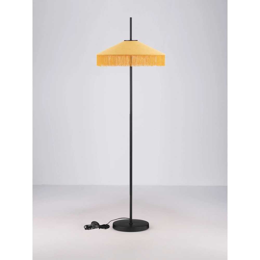 Tiffany vloerlamp Velvy geel Lyora 5212017493811