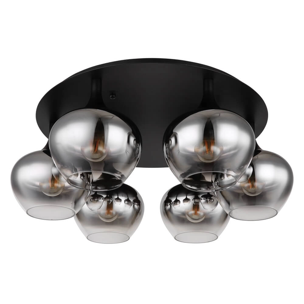 Zwarte plafondlamp Maxy 6-lichts Ø 65cm Globo 9007371435395