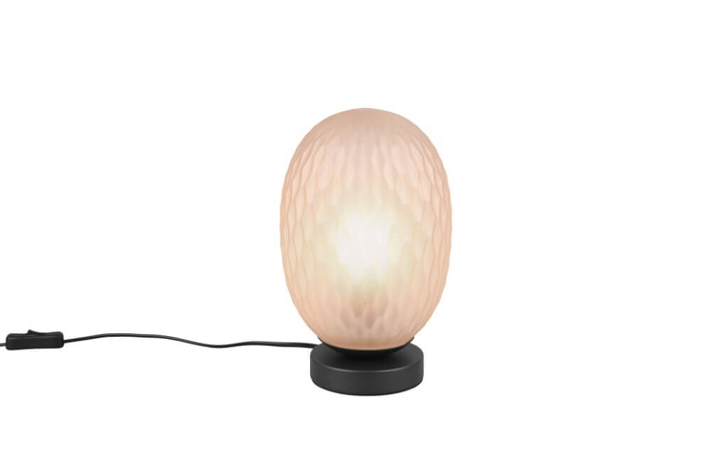 Tafellamp Facette met geribbeld amber glas