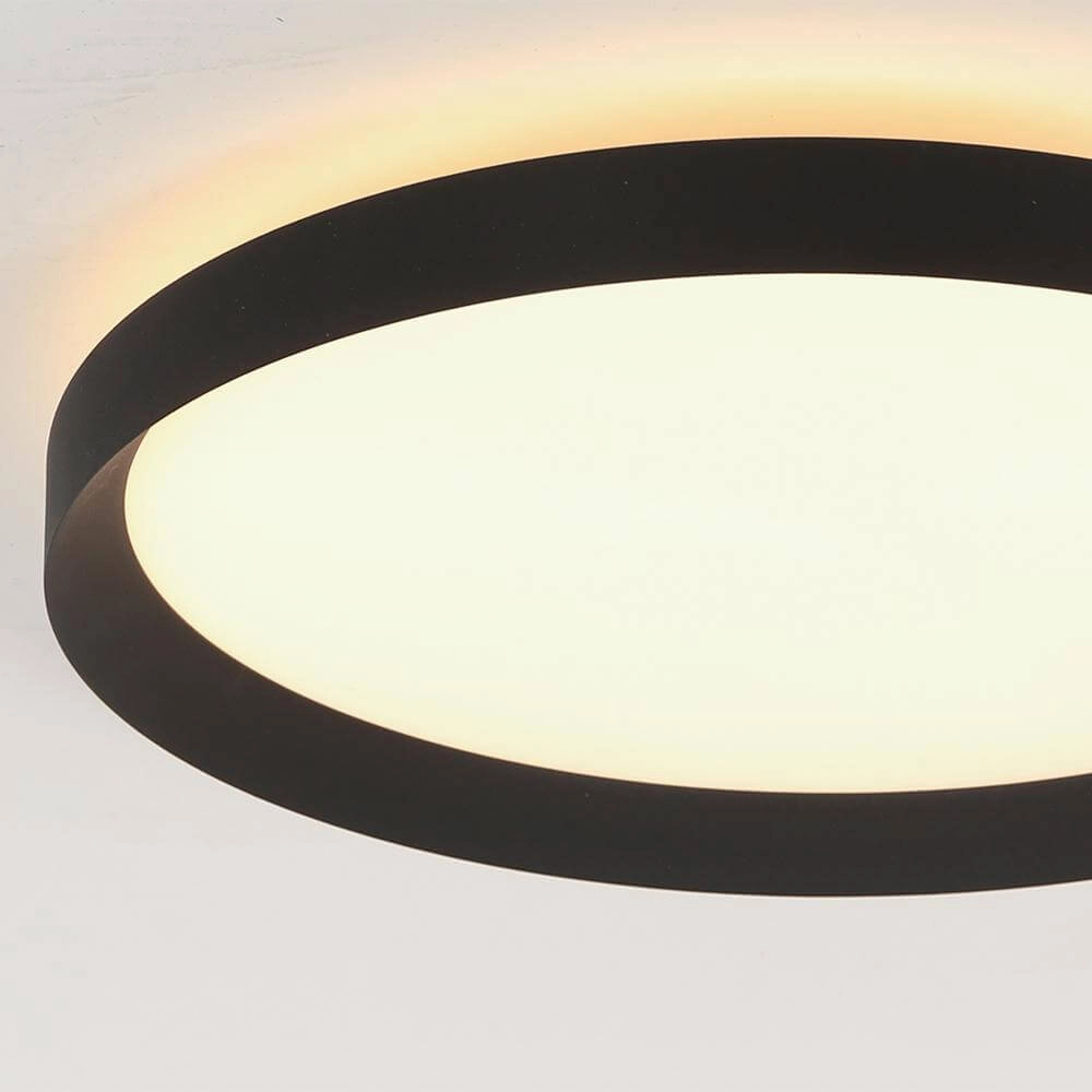 Strakke plafondlamp Flady zwart Ø 40cm Steinhauer 8712746171846