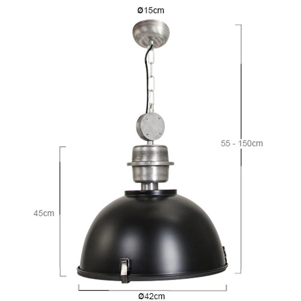 Hanglamp Bikkel zwart met metaalgrijs Steinhauer 8712746100068