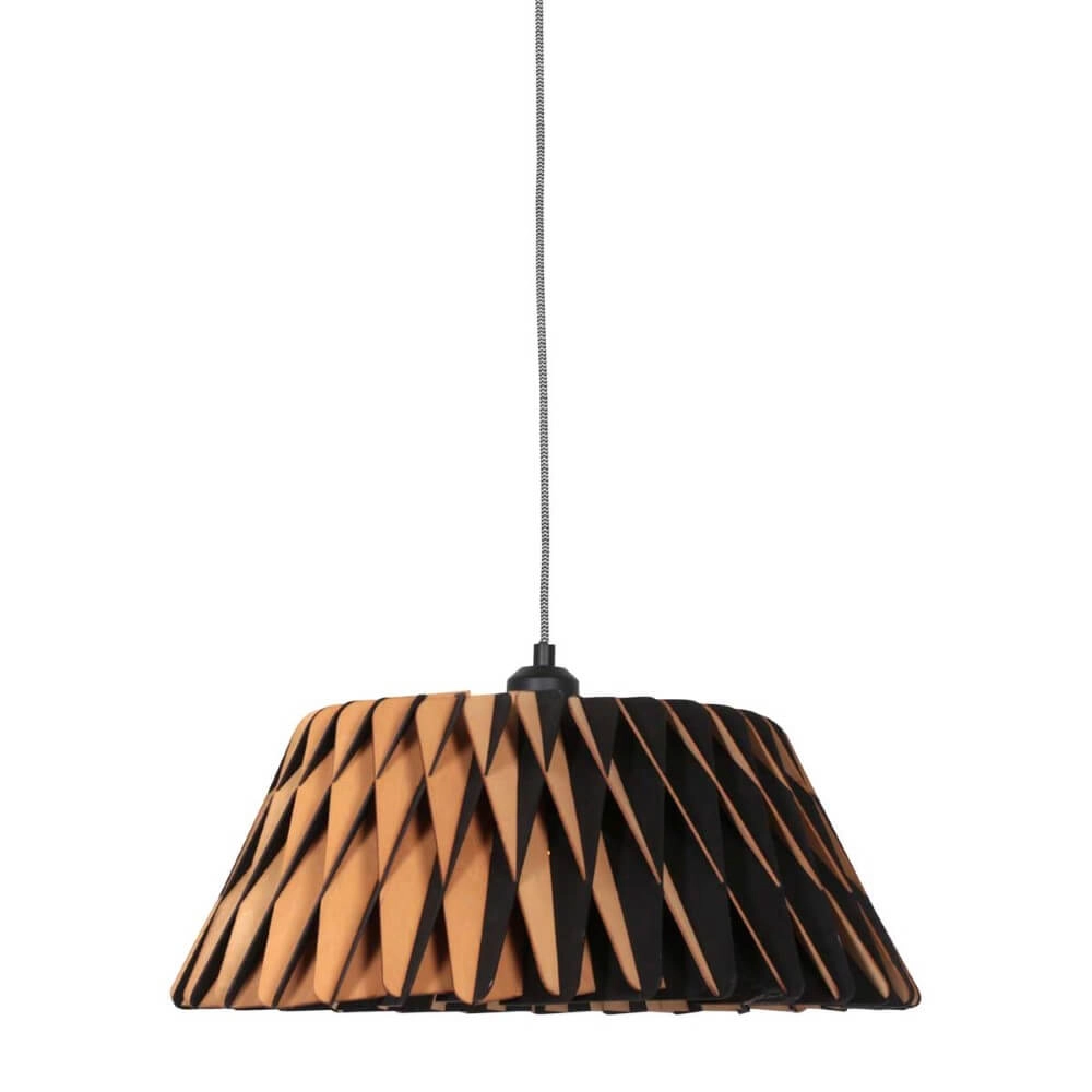 Zwart houten hanglamp Maze Ø 46cm
