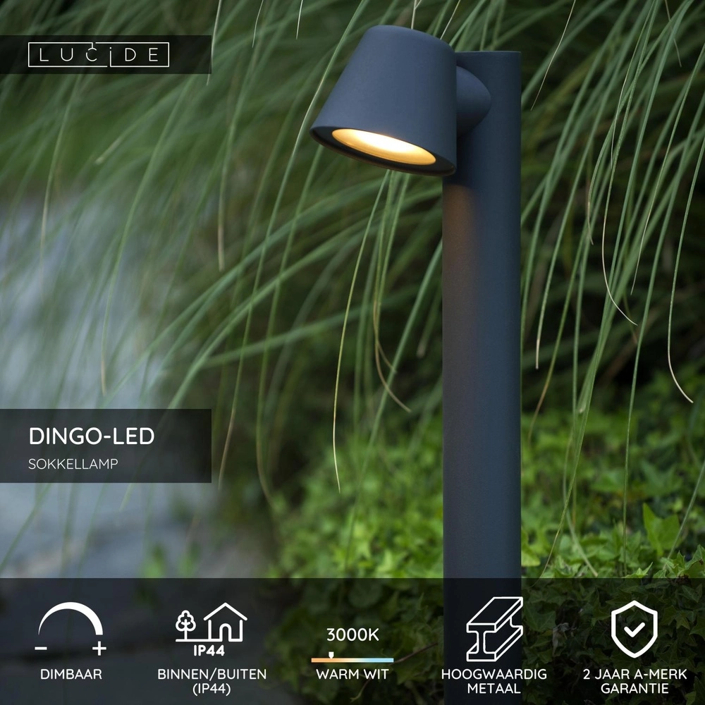 Tuinlamp Dingo-Led IP44 antraciet Lucide 5411212144102