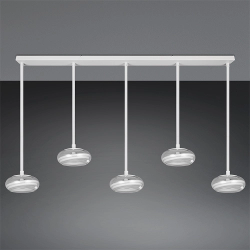 5-lichts design hanglamp Tarsia wit Trio 4017807683400