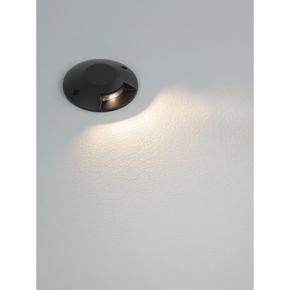 Platte opbouw grondspot Grado zwart - 6W Lyora 5212017497895