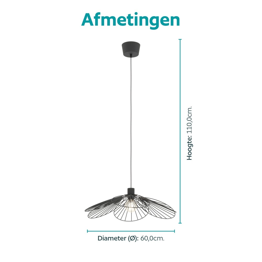 Hanglamp Binacua zwart Ø 60cm Eglo 9008606405923
