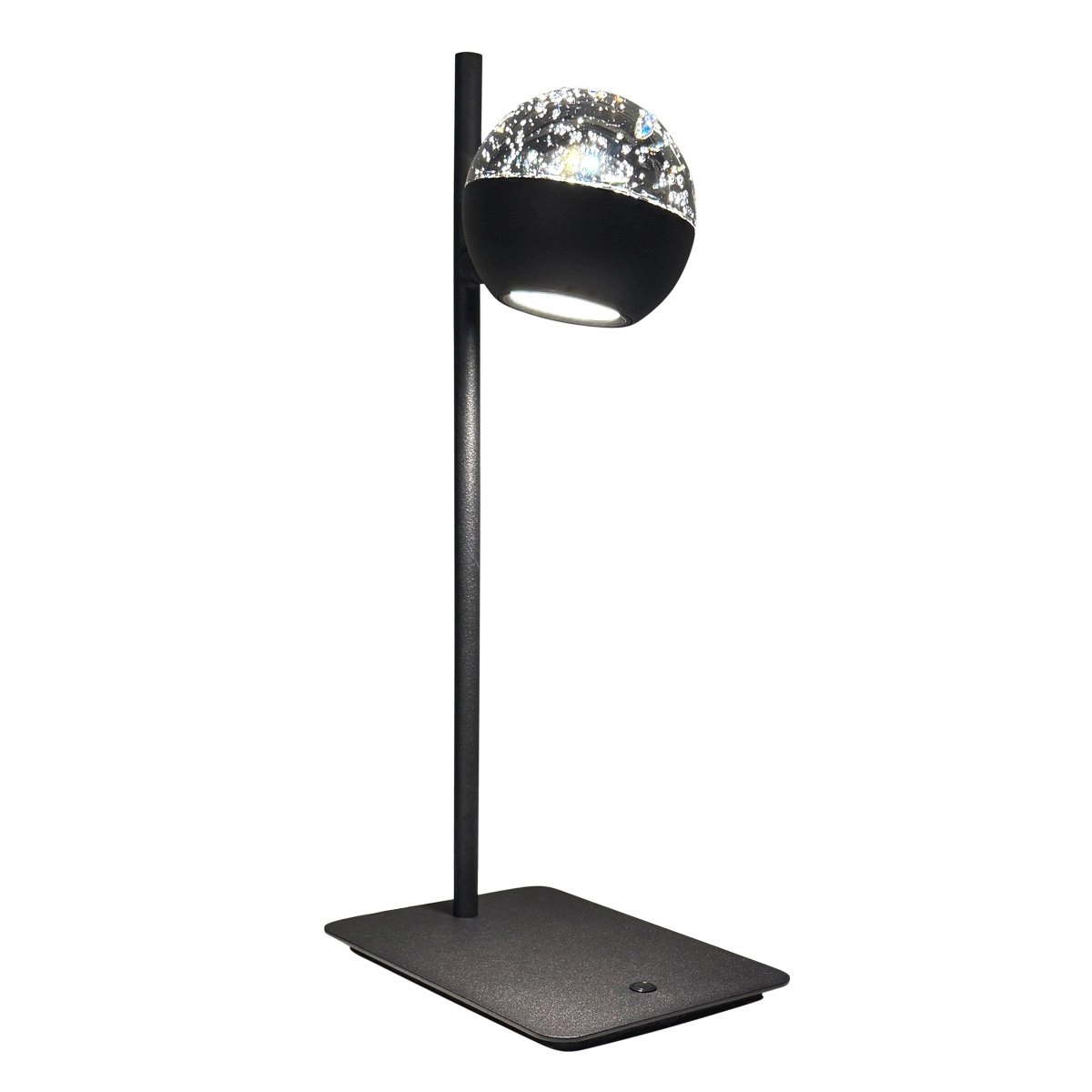Led bureaulamp Belluno zwart met glas - dimbaar