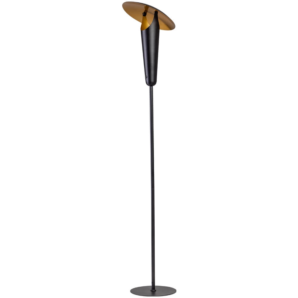 Moderne vloerlamp The Britt zwart met goud