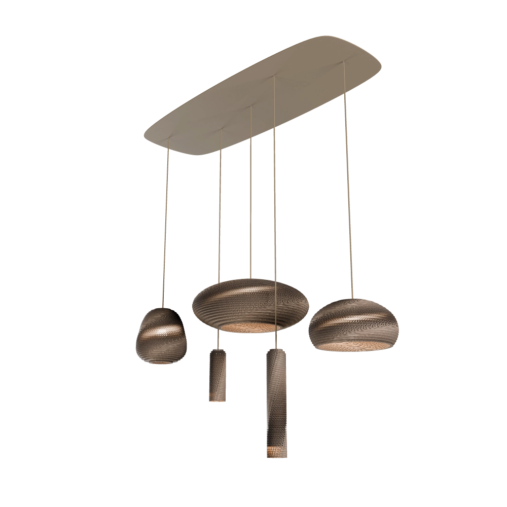 Natural Groups Beige 1100 kartonnen hanglamp Ø 9cm Think Paper