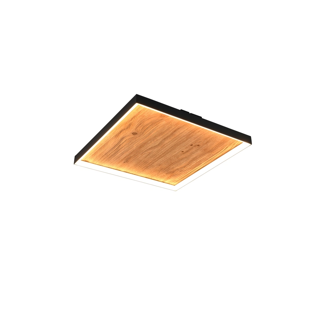 Design plafondlamp Kalea zwart met hout