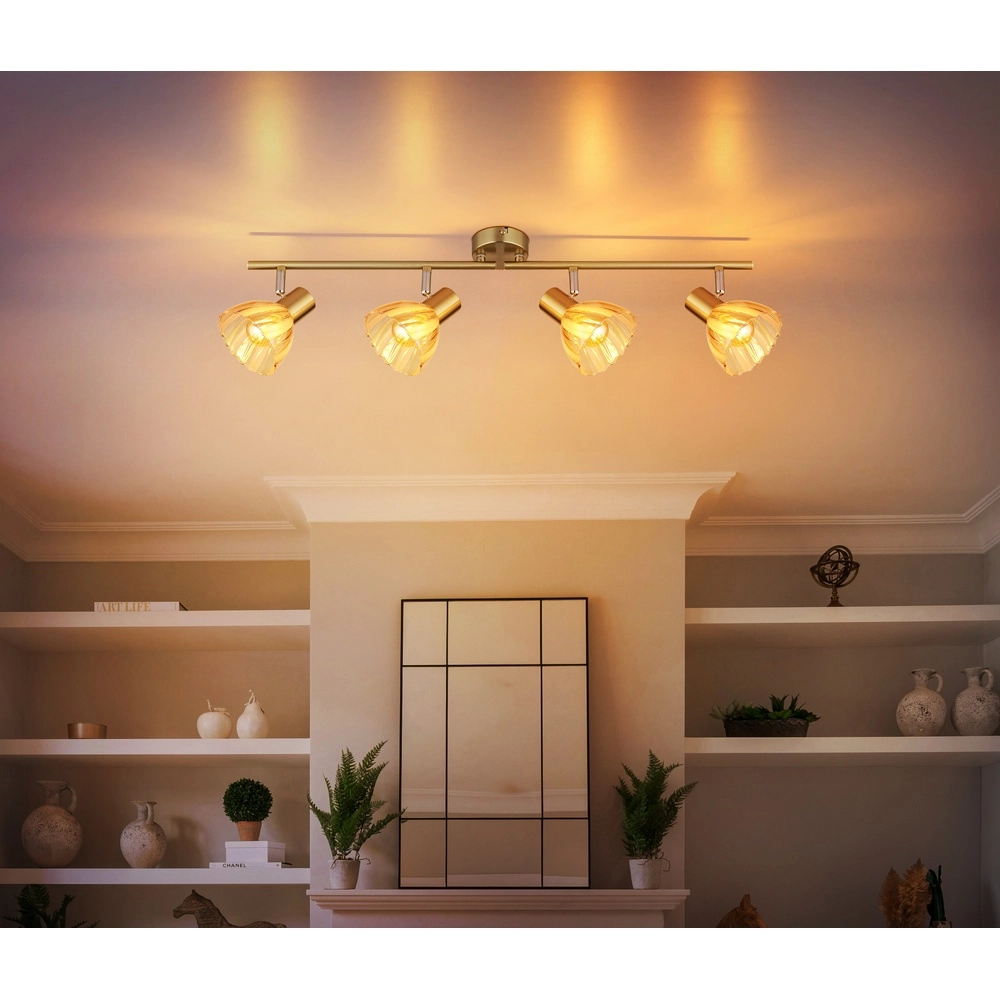 Plafondlamp 4-lichts Zachery goud Globo 9007371531509