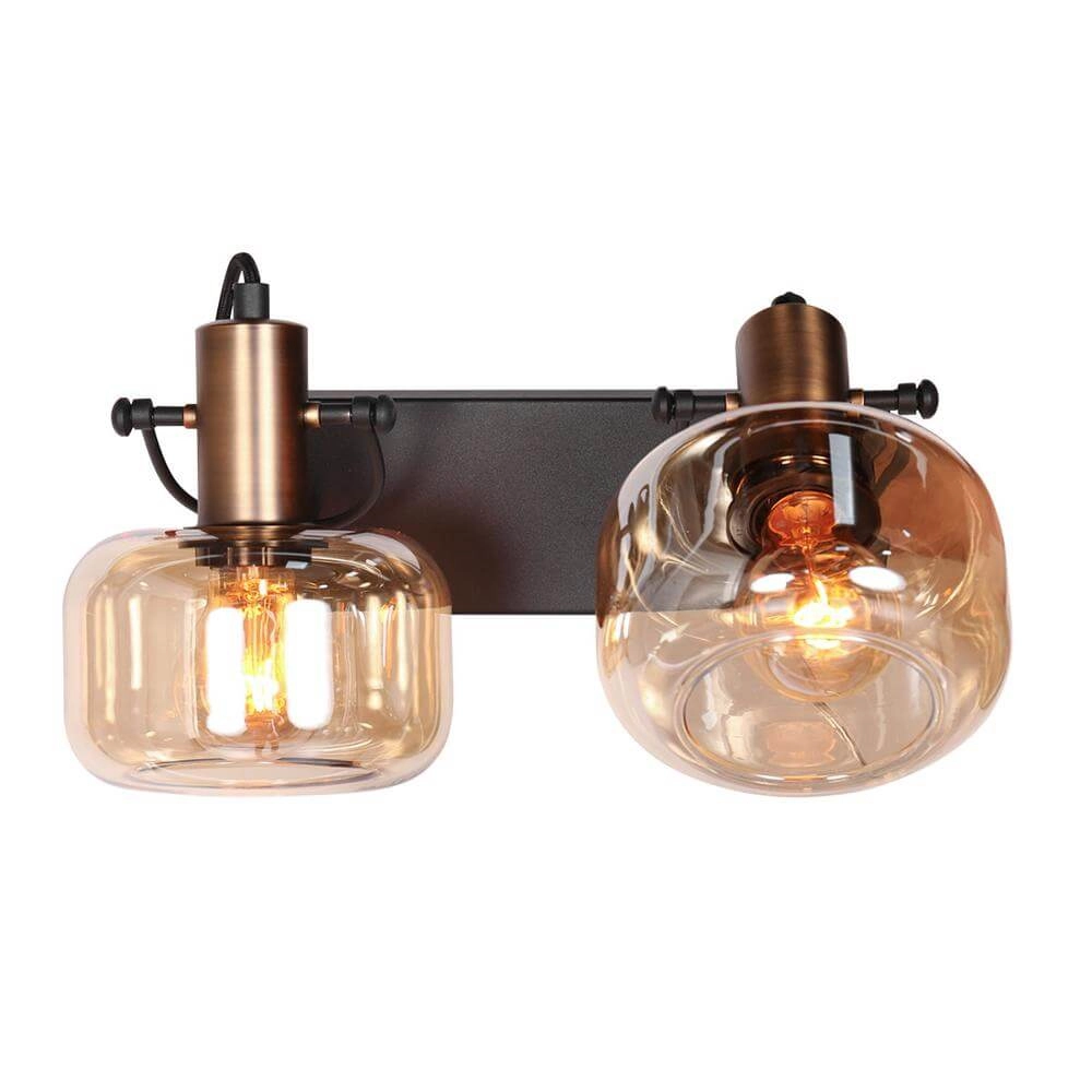 Dubbele wandlamp Glaslic amber glas Steinhauer 8712746174052