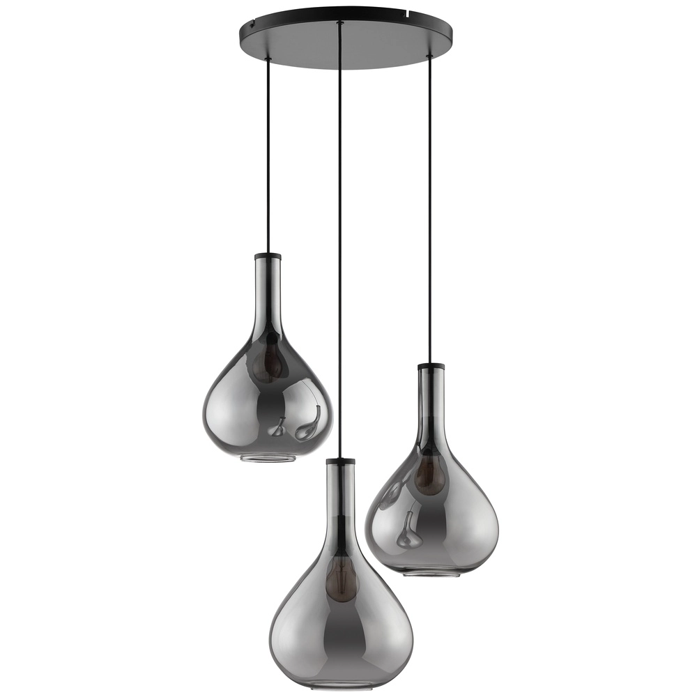 Design hanglamp Sander 3-lichts Ø 61cm zwart Brilliant 4004353476877