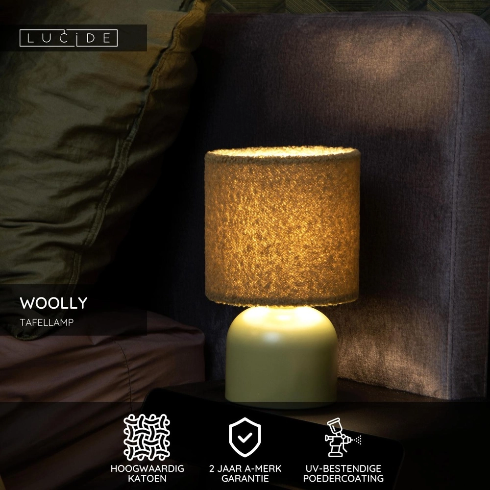 Tafellamp Woolly groen Lucide 5411212105868