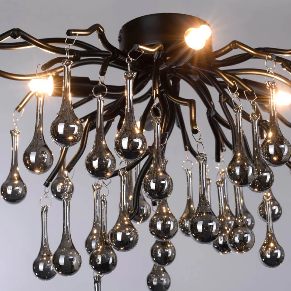 Kroonluchter Icicle zwart 60cm Paul Neuhaus 4012248377574