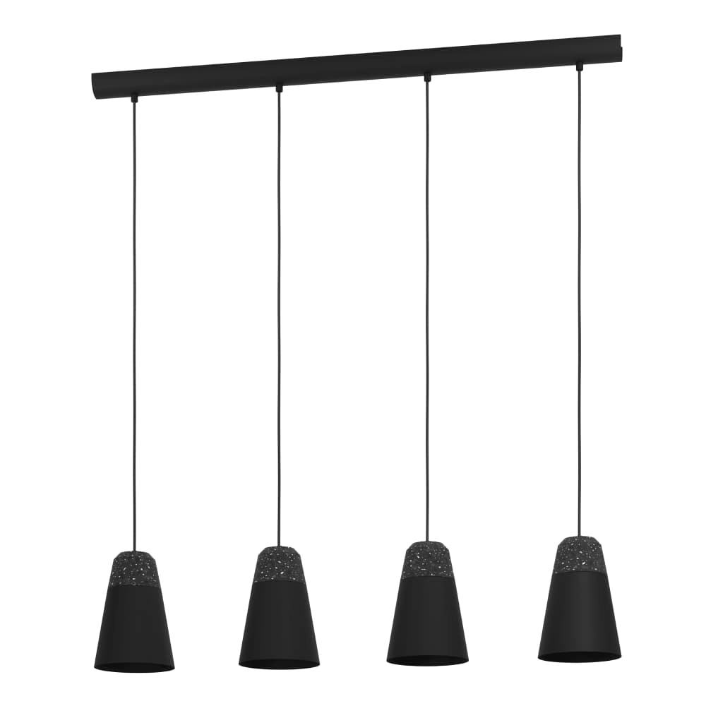Zwarte 4-lichts hanglamp Canterras