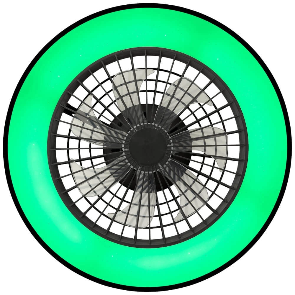 Zwarte plafondventilator Mazzaro met RGB lamp - 48cm Brilliant 4004353428449