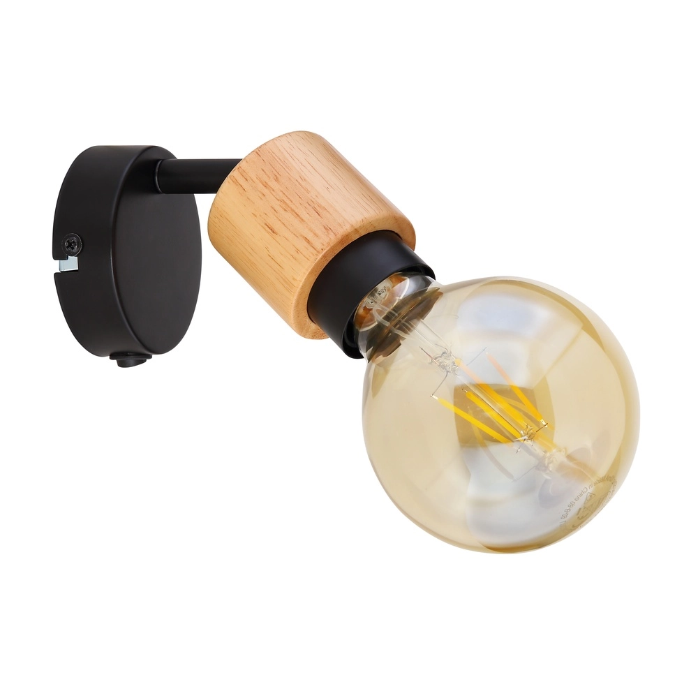 Wandlamp Jorna zwart met hout Globo 9007371414277